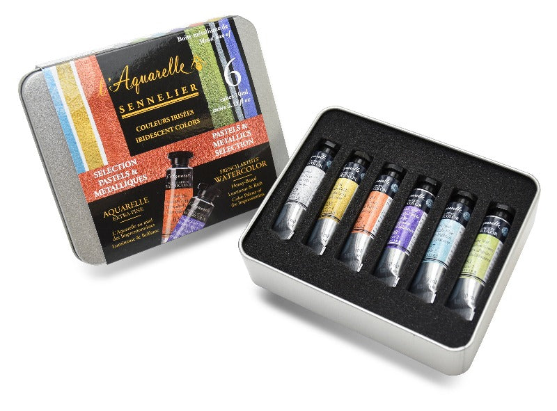 Sennelier Artist Iridescent Watercolour Pastels & Metallics Set 6 - ArtStore Online