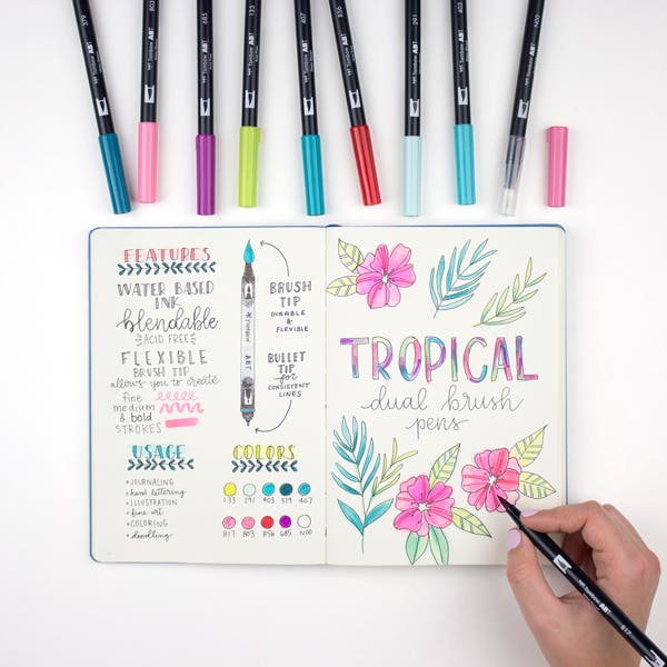Tombow Dual Brush Pen Set of 10 Desert Flora Colors